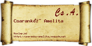 Csarankó Amelita névjegykártya
